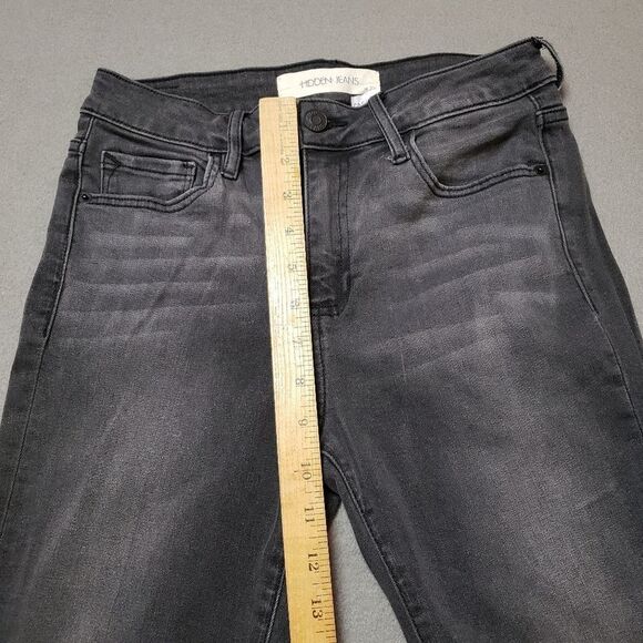 HIDDEN Raw Hem Ankle Flare Leg Jeans Black/Grey Mid Rise Jeans size 27 - Picture 14 of 14